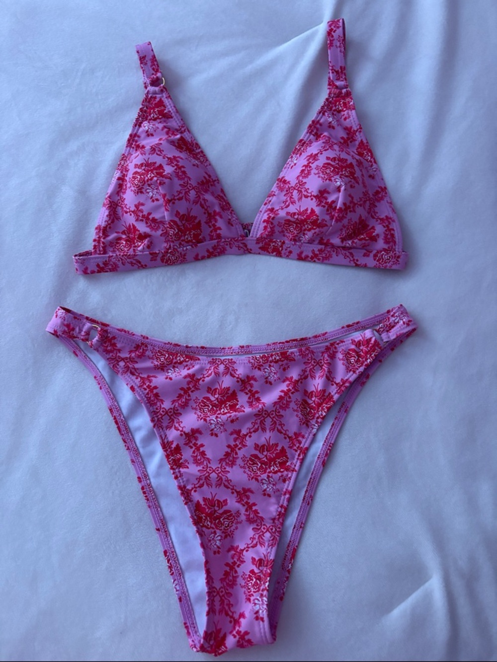 Pink Floral Two-Piece Bikini Set